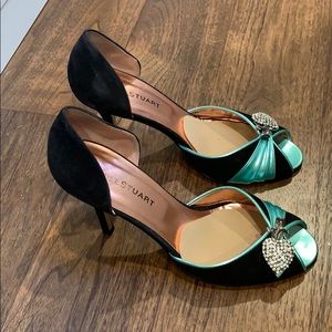 Jill Stuart embellished peep toe heels